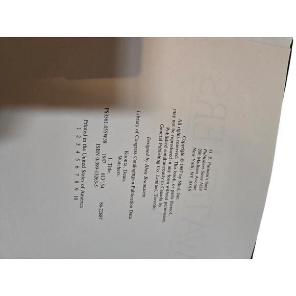 Watchers by Dean R. Koontz first edition 0399132635 G.P. Putnam's sons - Picture 6 of 7